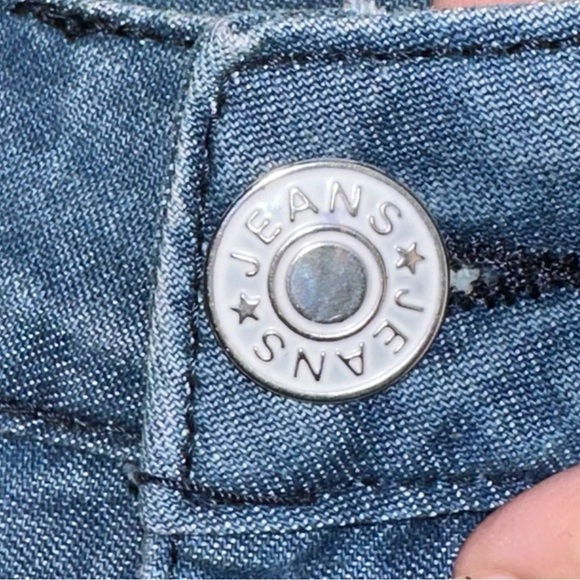 Snowman face distressed medium wash fashion jeans women S - Picture 4 of 13